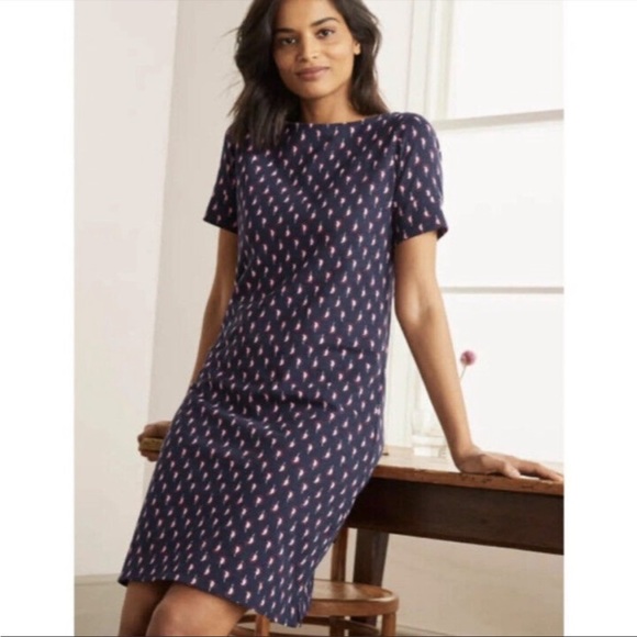 Boden Dresses & Skirts - Boden Darcey Navy‎ Paisley Stamp Tee Shirt Dress in Size 10